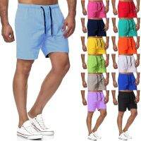 Mens Five-point Quick-drying Solid Color Beach Pants Mens Sports Fitness Shorts