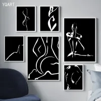 Nude Artwork of Black White Sexy Woman Body Canvas Paintings Nordic Posters And Prints Wall Pictures For Living Room Decor