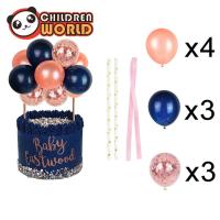 Childrenworld ลูกโป่งหนา5นิ้ว10ชิ้นนำกลับมาใช้ใหม่ได้,ลูกโป่งตกแต่งเค้กสีโรสโกลด์สำหรับทำเค้กบอลลูนหนา