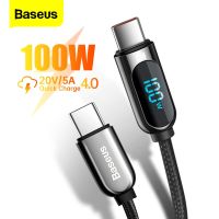 Baseus Layar LED Kabel USB Tipe C untuk Xiaomi 10 Huawei Samsung 5A Pengisi Daya Cepat USBC USB-C Kabel Data Kabel Kawat Tipe-c