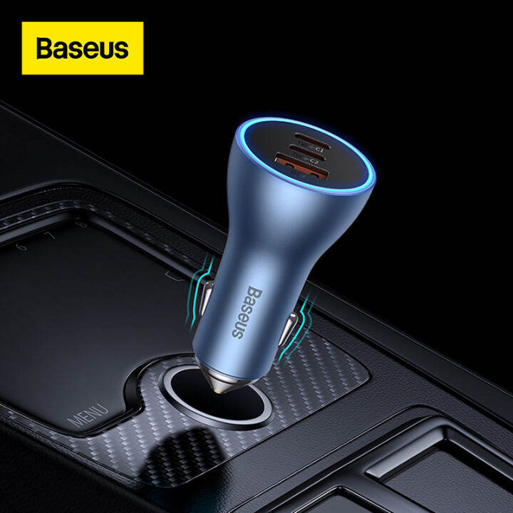 Baseus 65W USB Car Charger Type C Quick Charge QC 4.0 PD 3.0 Fast Car