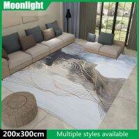 MOONLIGHT- 200x300cm Nordic Carpet Modern Minimalist Geometric Lattice Area Rug Coffee Table Blanket Large Mat for Living Room Bedroom Room Crystal Velvet Rugs