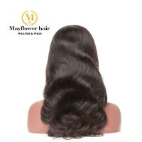 Mayflower 13x4" Lace Front Wigs 150% density Raw Virgin Hair Body Wave Natural color Bleached knots with baby hair Medium cap ของขวัญ ของขวัญ