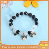 【Youer】 สร้อยข้อมือลูกปัดรูปสุนัขซินนามอนสดๆสร้อยข้อมือลูกปัดรูปสุนัขคู่ผู้หญิงเรียบง่ายกำไลข้อมือนักเรียนแฟนสาว