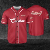 Personalized Horizonta Budweiser RedJersey Shirt, Jersey Lover Beer shirt, baseball team, Custom baseball Jersey Gift for men