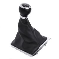 【DT】 hot  6 Speed Leather Car Manual Gear MT Shift Knob Gaitor Boot For Volkswagen VW Passat B6