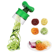 มือถือ Spiralizer ผักผลไม้เครื่องตัดปรับเกลียวขูดตัดสลัดเครื่องมือโรตารี่ขูดรายการครัวอุปกรณ์เสริม