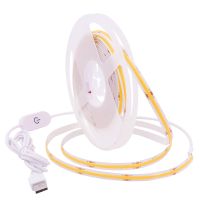 ☑ DC5V USB Powered LED COB Strip Light with ON/OFF Switch Dimmable LED Tape High Density 320Leds Ribbon FOB Linear Light for Decor