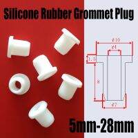 1-10 Buah Cincin Plug Lubang Grommet Snap-On Karet Silikon Berongga Putih 5Mm-28Mm Gasket Kabel Kawat Pelindung Sumbat Segel Bush