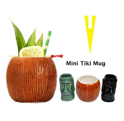 【High-end cups】มินิ Tiki แก้วน่ารักถ้วยแก้วเซรามิกแก้วยิงชุด3