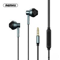 【Undine earphone】REMAX สายดนตรีหูฟังแบบเสียบหู1.2M ชุดหูฟังโทรศัพท์มือถือ RM-201ควบคุมด้วยปุ่มเดียว