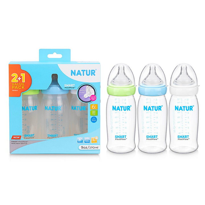 natur-ขวดนมคอกว้าง-เนเจอร์-รุ่น-smart-flexiflow-ขวดนมpp-5-9-ออนซ์-ขวดนมเนเจอร์-มาพร้อม-จุกนมคอกว้าง