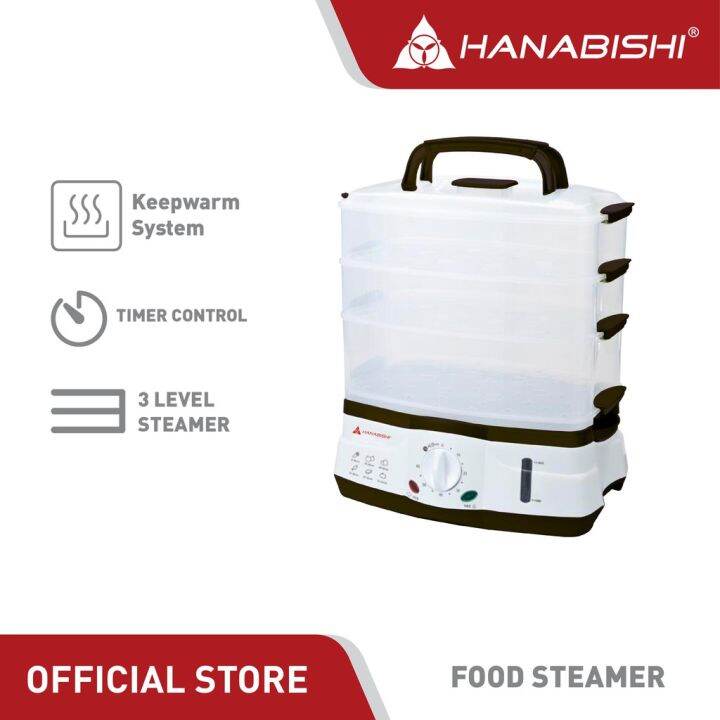 Hanabishi Food Steamer Electric Type 7.5 Liters With Keep Warm