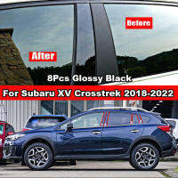 6ชิ้นรถหน้าต่างประตูคอลัมน์ B C BC เสาโพสต์แผ่นปิดสำหรับ Subaru XV C Rosstrek 2018-2022เคลือบเงาสีดำคาร์บอนไฟเบอร์กระจกผล PC วัสดุสติ๊กเกอร์อุปกรณ์จัดแต่งทรงผม