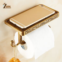 ZGRK Bathroom Toilet Holder Paper Towel Hook And Phone Holder ChromeGold Mount Toilet Paper Holder Bathroom Hardware
