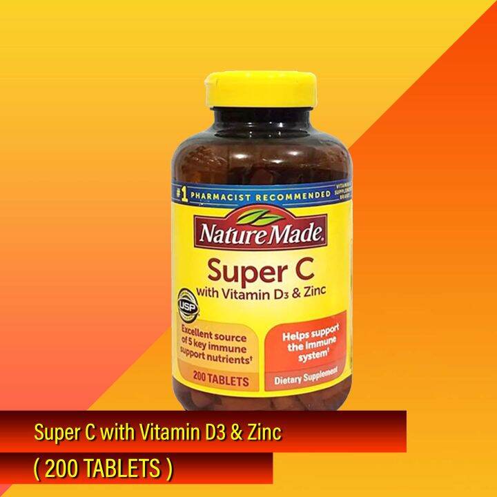 Nature Made Super C with Vitamin D3 & Zinc ( 200 Tablets ) EXPIRY DATE