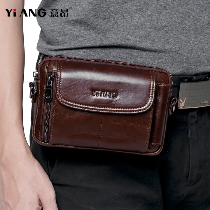 Men's multifunctional leather purse 67 inch mobile phone bag