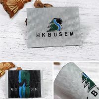 Free Shipping Customized garment labels/woven labels/clothing embroidered tags/LOGO with cut and fold custom clothing hang tag Labels