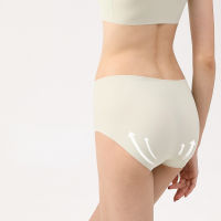 Large Size Panties New Antibacterial Seamless Panties Ladies Mid Waist Hip Raise Breathable