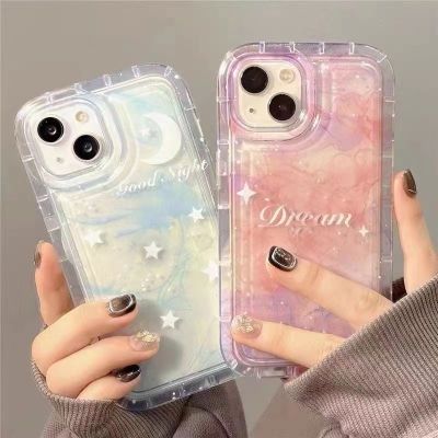 เข้ากันได้สำหรับ เคสไอโฟน เคสไอโฟน11 เคสโทรศัพท์ iphone 14 pro max 14 Plus สำหรับ iPhone 14 Pro Max เคส iPhone TPU เคสใส เคสนิ่ม ถุงลมนิรภัย ดวงจันทร์ไล่ระดับดาว สำหรับ iPhone 13 Pro Max 12 Pro Max 11 Pro Max 7plus XR xs max 8plus 6sPlus