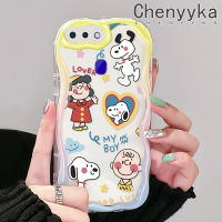 เคส Chenyyyka สำหรับ OPPO R17 R15 Pro ลายการ์ตูนสนูปี้เนื้อครีมดีไซน์ใหม่ขอบคลื่นนุ่มเคสมือถือกันกระแทกแบบใสโปร่งใสลายกล้องถ่ายรูปเรียบง่ายอ่อนโยนฝาครอบป้องกัน