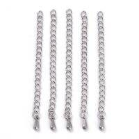 50 Strand Stainless Steel End extend Chains for bracelet necklace End Links accessories,With Teardrop Charms