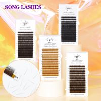 SONG LASHES  High Quality Straight Curvate Eyebrow Extensions False Eyebrow 12 lines Brown Color Eyebrow Extension Cables Converters