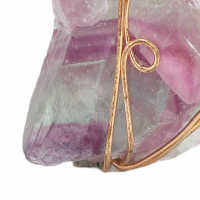 ：》《{ Irregular Fluorite Pendant Versatile Enhance Confidence Wire Wrapped Stone Pendant For Women For Luck