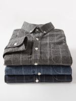 Clearance special Japanese shirt long-sleeved Hong Kong style trend plus size loose mens casual cotton plaid shirt 【SSY】