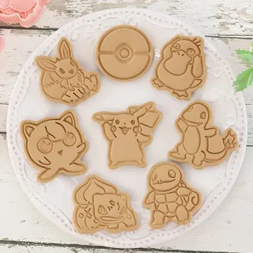 Pokemon Pikachu Cookie Mould Cartoon Anime Fondant Baking Tool Cookie  Frosting Cookie Press Mould Plastic Kitchen