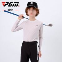 PGM Boys Golf Wear Shirt Children Sun-proof Clothing Long Sleeve Base Undershirt Youth Sports Clothes White Ultralight YF408