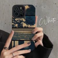 Chaunceybi เคส Art Sea สำหรับ iPhone 14 13 11 7 8 Plus X XR ฝาหลังนิ่มแฟชั่นลายทางกันกระแทก