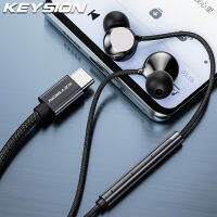 KEYSION เบส HiFi หูฟังแบบมีสายเซรามิกแบบหูฟังเพลงสเตอริโอหูฟังชนิดใส่ในหูไมค์ยูเอสบี C สำหรับ Samsung Xiaomi Huawei OPPO Realme