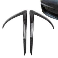 2pcs Car Front Blade Trim Light Eyebrow Wind Blade Bumper Cover Sticker Fit ForTesla ABS Fog Lamp Decoration Accessories