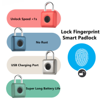 Smart Lock Fingerprint Padlock Quick Unlock Keyless USB Rechargeable Door USB Keyless Fingerprint lock For Luggage Case