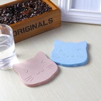 Cute Cat Shaped Creative Coaster Natural Diatomite Absorbent Coaster Deodorant Non-slip Tea Cup Placemat Home Table Decor