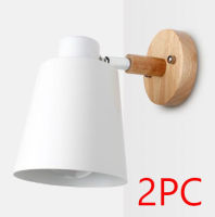 Wooden Wall Lamps Nordic Bedside Wall Light Switch Wall Sconce Modern For Bedroom Macaroon 6 Color Steering Head E27 85-285V