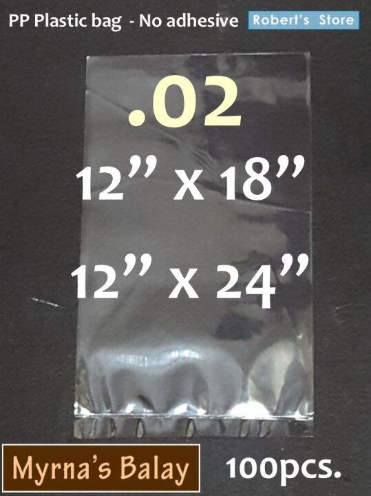 PP Plastic bag 12"x 18" inch 12" x 24" inch 100pcs. 02 medium thickness