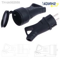 ▩❆ EU Rubber Waterproof Socket Plug 16A 250V Electrial Grounded European Connector With Cover IP54 For DIY Power Cable Cord