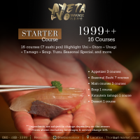 E Voucher - Neta Omakase - Starter Course (16 courses) รอบ 12.00/14.00 บรมราชชนนี สาย2 (โทรจองก่อนเข้าใช้บริการ)