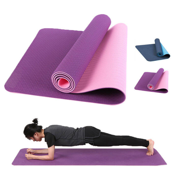 เสื่อโยคะ-เสื่อออกกำลังกาย-เสื่อโยคะ-yoga-mat-6mm-tpe-เบาะรองออกกำลังกาย-ออกกำลังกาย-fitness-yoga-map-แบบมีปุ่มกันลื่น-กระชับหุ่นสวย-กีฬา-ฟิตเนส