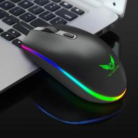 Womdee เมาส์ RGB สำหรับเล่นเกมคอมพิวเตอร์ออปติคอลเมาส์ชนิดไร้สายที่มีความแม่นยำสูง