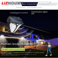 LIZHOUMIL โคมไฟฉุกเฉินความปลอดภัยกลางแจ้งกันน้ำเซ็นเซอร์ตรวจจับการเคลื่อนไหว Pir 38LED โคมไฟติดผนังพลังงานแสงอาทิตย์สำหรับสวนระเบียงสวนวิลล่า