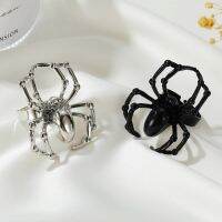 Creative Gothic Black Spider Animal Rings Funny Halloween Party Octopus Wizard Hat Ghost Pumpkins Finger Rings Halloween Jewelry