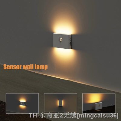 hyfvbujh♈✥❒ Led Night Pir Sensor Wall Lamp Type-C Rechargeable Induction Sconce for Bedroom Aisle Stair Closet Lighting