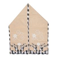 Christmas Table Runner with Elk Snowflake Pattern for Christmas Holiday Birthday Party Wedding Table Home Decoration