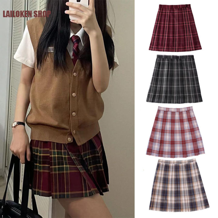 Fashion JK Short Skirt High Waist Grid skirt | Lazada PH