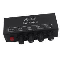Multi-Source AU-401 DC 5V-12V Stereo Audio Mixer 4 Input 1 Output Individual Controls Board Sound Without Cable
