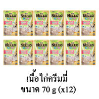 Nekko Kitten อาหารเปียกลูกแมวสูตรใหม่ รส เนื้อไก่ครีมมี่ ขนาด 70g.(x12 ซอง)