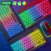 Bluetooth-compatible Keyboard Mouse For Pro 11 12.9 Air 4 7th 8th Rainbow Backlit Wireless Tablet Keyboard For Android